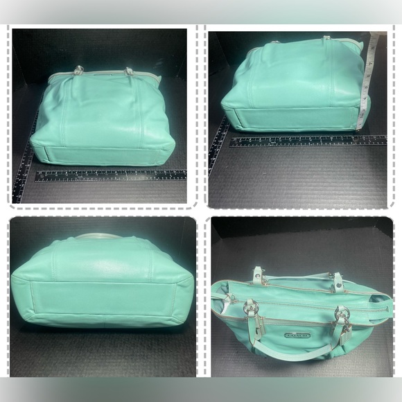 VTG Gorgeous Coach Leather Tote Robin’s Egg/Tiffany Blue NEAR PERFECT IMO Read! - Picture 13 of 16